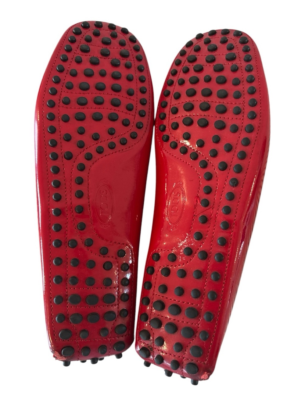 Tod's for Ferrari Gommino Red Patent Leather Driving Moccasins for Women - Picture 4 of 12